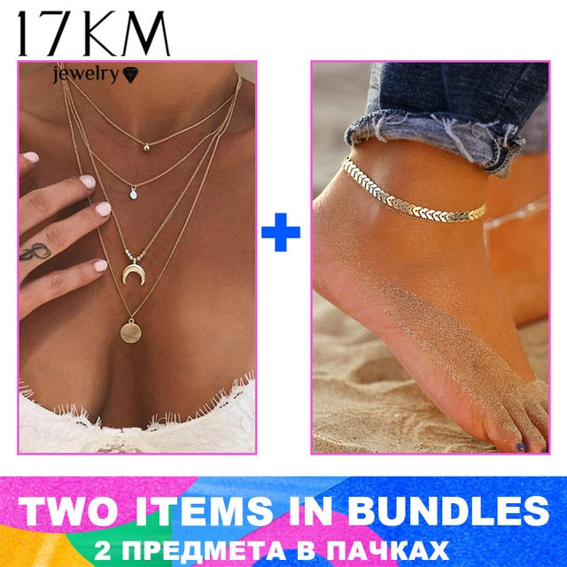 17KM New Multilayer Cross Gold Pendant Necklaces For Women Punk Letter Choker Necklace 2020 Fashion Words Jewelry Party Gift