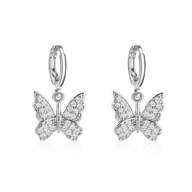 Long Tassel Butterfly Drop Earrings Silver Color 2020 Fashion Hanging Women Earrings Summer Jewelry Girls GIfts